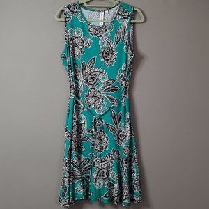 EMMA & MICHELE GREEN SLEEVELESS DRESS